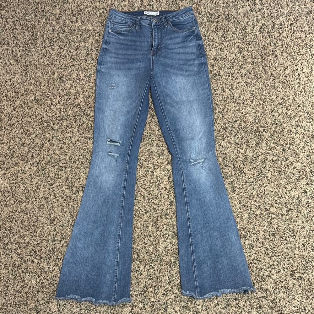 Light wash denim bootcut flare jeans